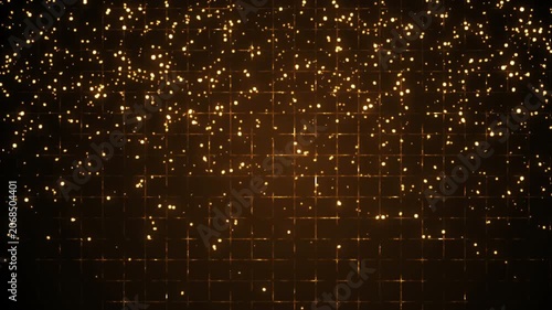 Abstract Glitter Particles Falling Downward Background in 4K. Elegant Luxury Background for Award, Luxury, Water, celebration, and New Year. 4K Luxury Colored Particles Background. Easy to use.
