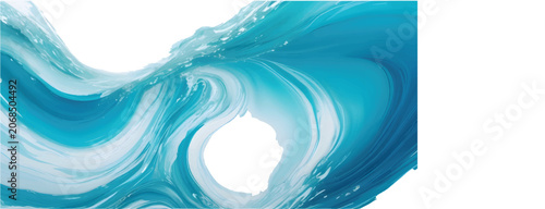Foto Abstract watercolor depiction of a powerful ocean wave with white foam cresting