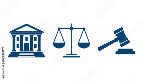 Vector illustration of law icons
