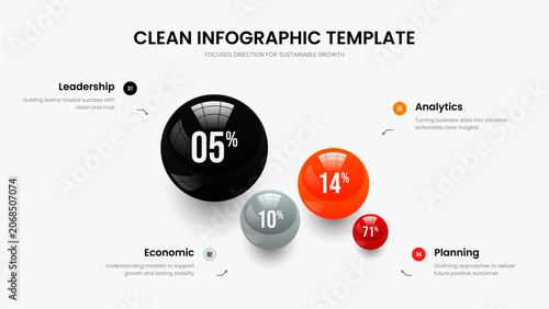 Fotografie Clean Launch Four Element Chart Presentation Design