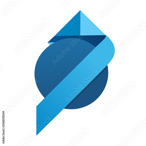 Abstract geometric logo with triangle and circle