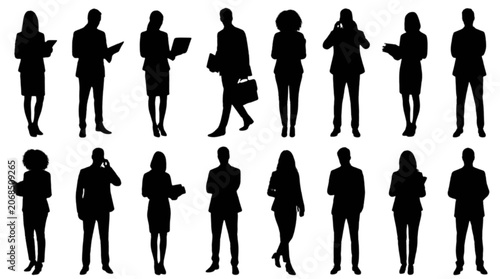 Fotografía Group of people using smartphones in casual attire