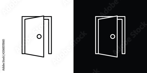 Entrance door icon bundle for website projects
