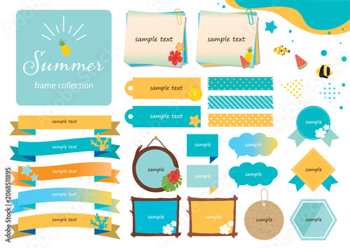 Turquoise Summer Labels and Ribbons Collection