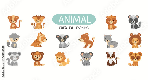 Photography Adorable baby animals for preschool learning and nursery decor