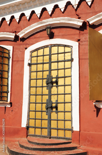 Historic Building Door with Iron Hardware