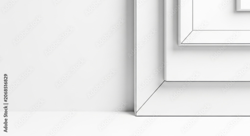 Fototapeta premium White background with frame corner.