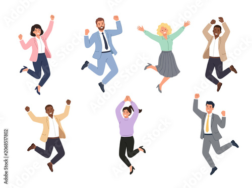 Foto Diverse people jumping happily 1.