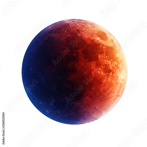 Red blood moon during a total lunar eclipse