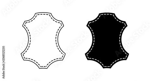 Leather hide icon set, vector illustration of natural material symbol