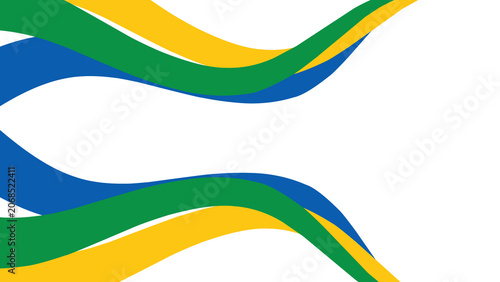 Canvas Print Brazilian flag wavy ribbon. Brazilian flag wavy ribbon background