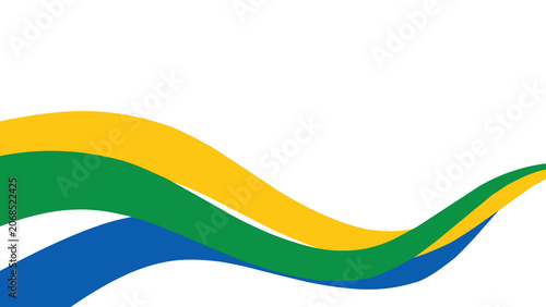 Konstfotografi Brazilian flag wavy ribbon. Brazilian flag wavy ribbon background