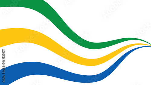 Fotografie Brazilian flag color wavy ribbon background