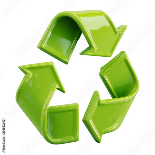  Green 3D Recycling Symbol