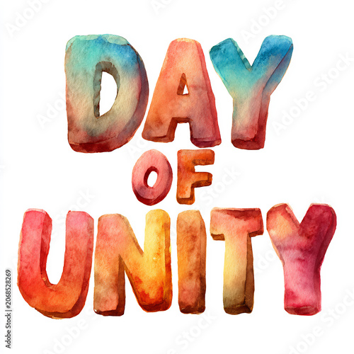 Watercolor Day of Unity Typography