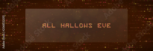 Foto Digital All Hallows Eve Text Design Retro Pixel Art Style Background for Hallowe