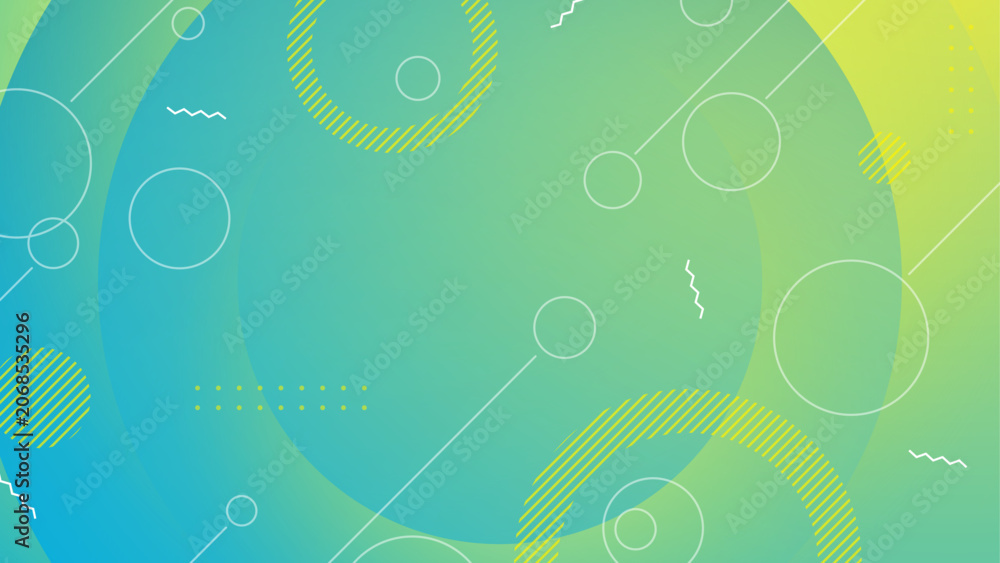 Fototapeta premium Abstract Geometric Background with Gradient Circles and Modern Memphis Style Design