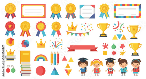 Student achievement awards and graduation medals collection