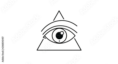 All Seeing Eye in Triangle Symbol, Conspiracy, Mysticism, Esoteric, Secret Society Icon