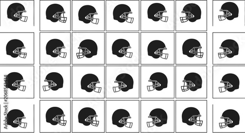 American Football Helmet Collection - Multiple Angles and Views