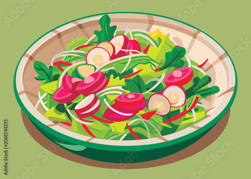 Colorful vegetable salad in a bowl.