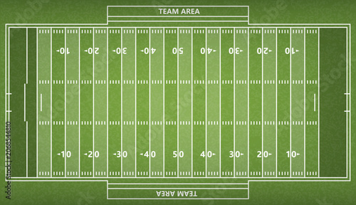 American football field background. Football field top view. Gridiron field layout. Stadium football field illustration. American football field diagram