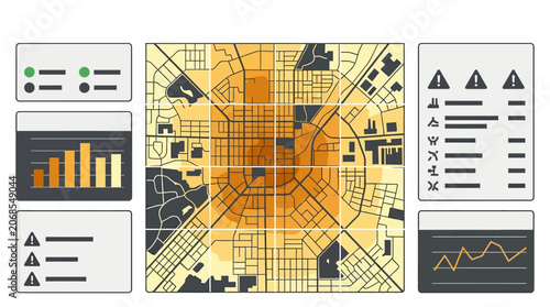 Urban Air Pollution Heat Map Dashboard with Environmental Risk Alerts and City Emissions Analytics