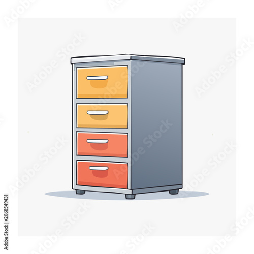 Colorful Filing Cabinet with Drawers