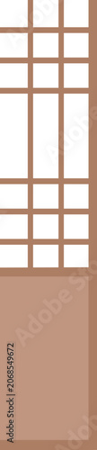 Traditional Korean Hanok Window Frame Illustration