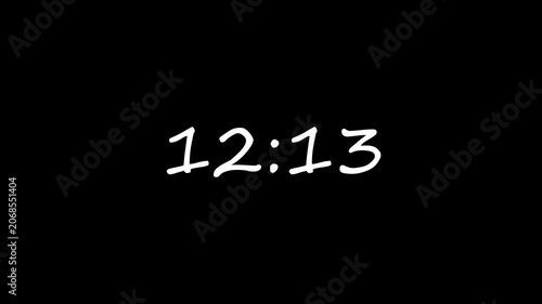 9 minute stopwatch , analog neon clock icon animation .9 minute countdown timer