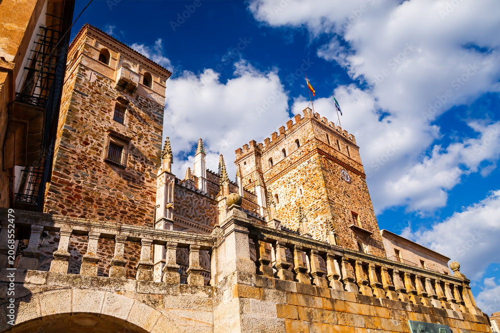 Fototapeta premium Majestic Stone Towers of the Monastery of Santa Maria de Guadalupe