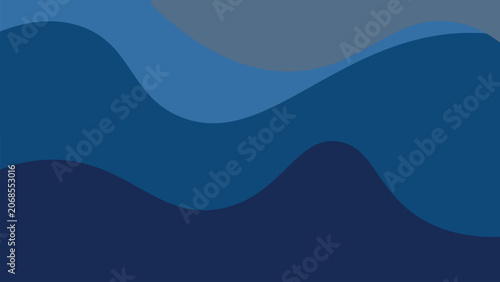 Schilderij op canvas 15  
Abstract layered blue wave vector background with smooth curves and modern