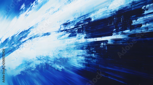 Abstract Diagonal Motion Glitch Streaks in Blue and White Arctic Ice Concept linear streak