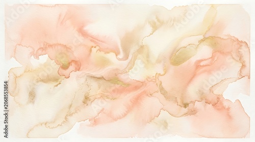 Soft peach and gold abstract watercolor background texture