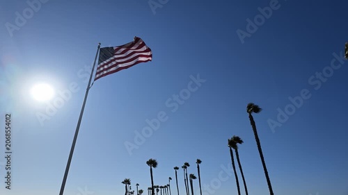 An American Flag Waving in the Wind