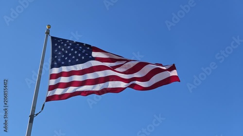 An American Flag Waving in the Wind