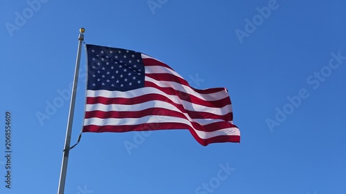 An American Flag Waving in the Wind
