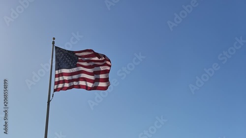 An American Flag Waving in the Wind