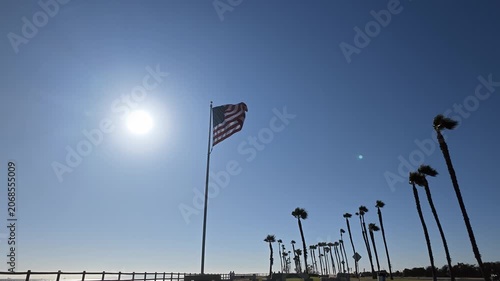 An American Flag Waving in the Wind