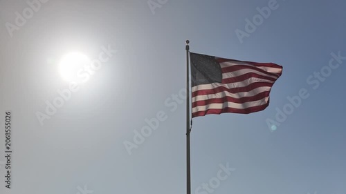An American Flag Waving in the Wind
