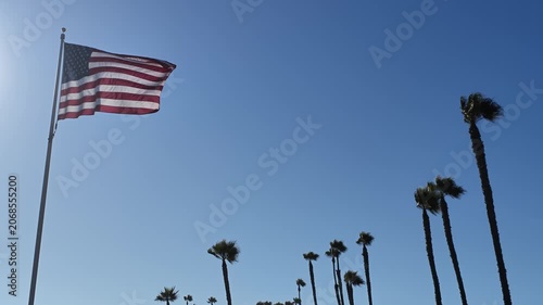 An American Flag Waving in the Wind