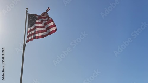 An American Flag Waving in the Wind