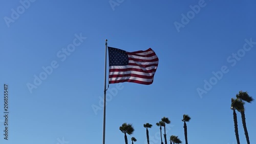 An American Flag Waving in the Wind