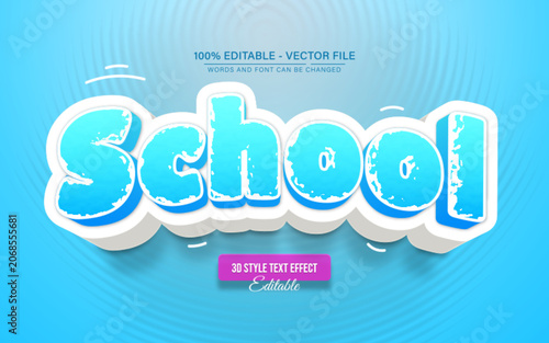 School Cartoon Chalk 3D Editable Text Effect for Education Typography and Classroom Design
