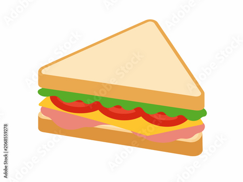 Delicious Triangle Ham and Cheese Sandwich