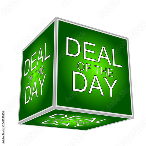 Cube with Deal of the Day - 3D illustration