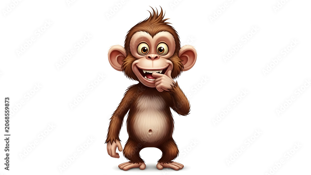 Obraz premium Playful Monkey Clipart Character Illustration