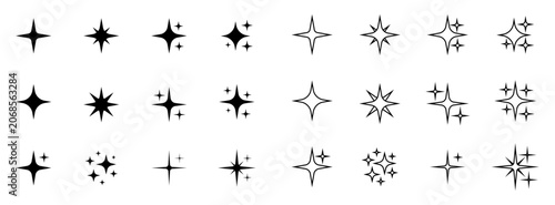 Foto sparkle star icon set