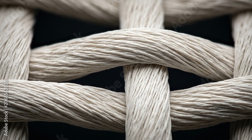 Warp and weft crossing point in white ceramic fiber fabric
