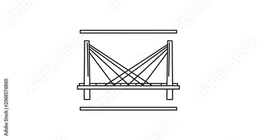 Minimalist Bridge Icon Outline Vector Illustration